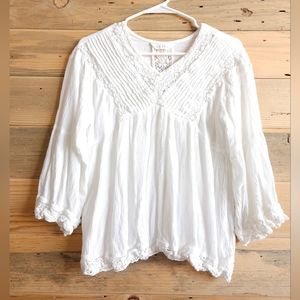 Adiva White Lacy Top Size S/M